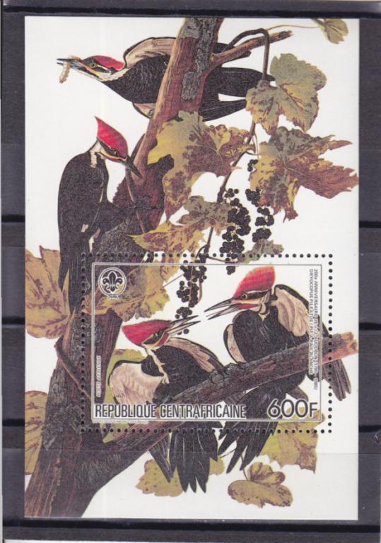 CENTRAFRICAINE  Фауна Птицы  Дятел  Блок № 320  1985   Сост**