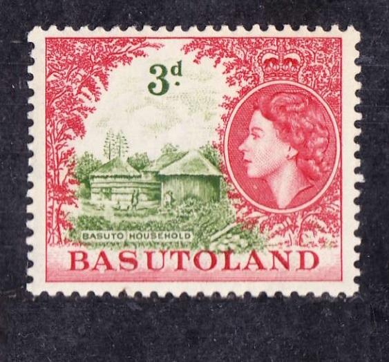 британская Aфpикa QEII колония BАSUTOLAND 1954 3d*