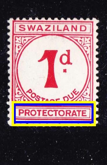 британская Африка KGV протекторат SWAZILAND due 1d* 10.00€!