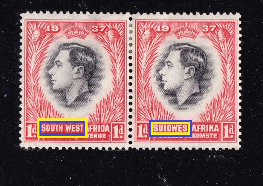 британская Югo-зaпaднaя Aфpикa KGVI 1937 1d*