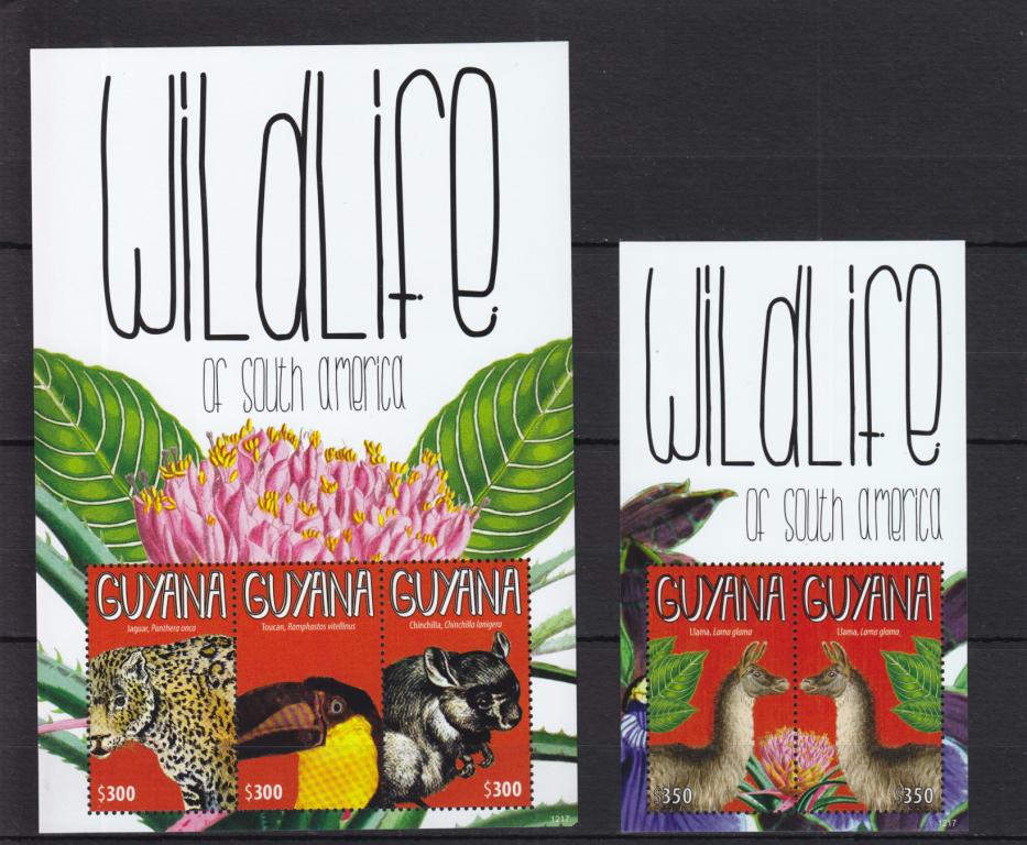 GUYANA   Фауна  Лист +   Блок Сост**