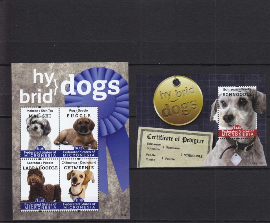 MICRONESIA  МИКРОНЕЗИЯ  Фауна  Собаки  Лист + Блок  2012 Сост** MNH