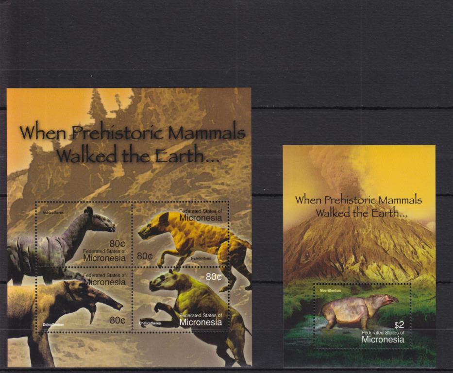 MICRONESIA  МИКРОНЕЗИЯ  Фауна Динозавры  Лист + Блок  2004 Сост** MNH