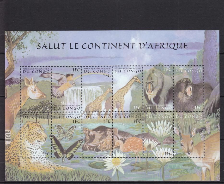 CONGO  КОНГО  Фауна  Лист  Сост**