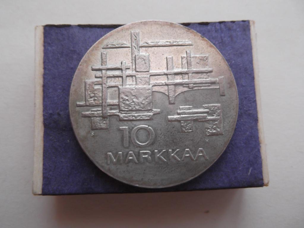 Финляндия 10 марок 1967 Серебро, Оригинал, Идеальная!