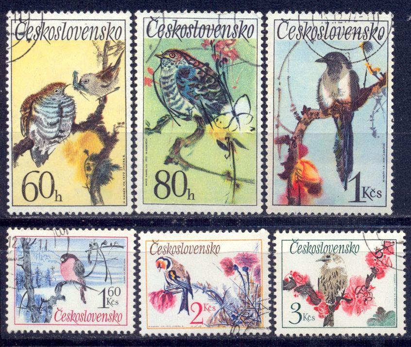 Чехословакия (ЧССР) 1972 Mi 2110-5 Птицы серия ГАШ