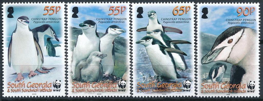Южная Джорджия 2008 Mi 454-7 Пингвины WWF серия MNH