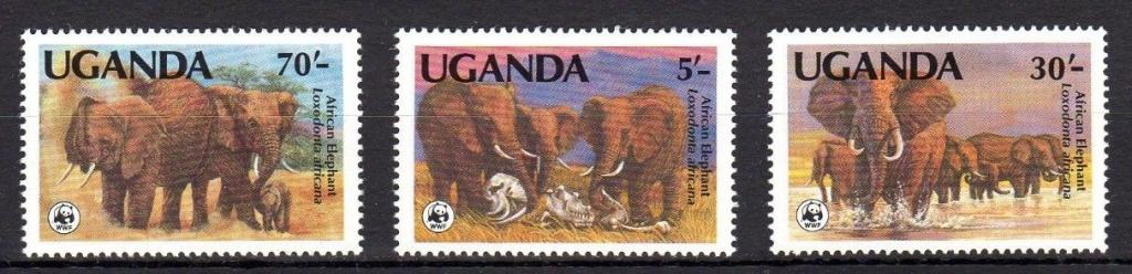 Уганда 1983 Mi 361,3,4 Животные WWF нс MNH