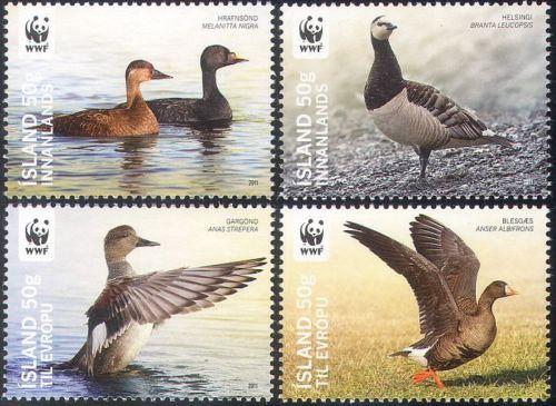 Исландия 2011 Птицы WWF серия MNH