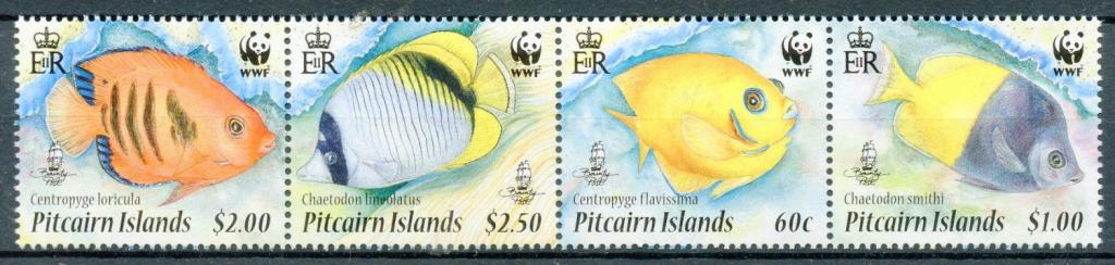 Питкерн 2010 Рыбы WWF серия сцепка MNH