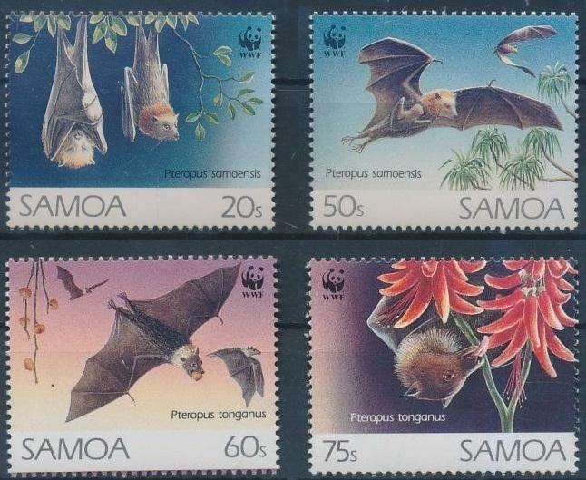 Самоа 1993 Mi 754-7 Литучие мыши WWF серия MNH