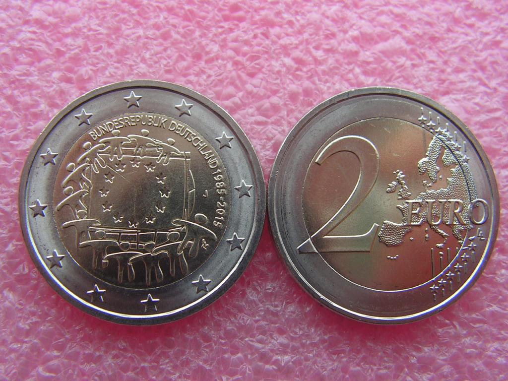 Германия 2 евро 2015 30 лет флагу Евросоюза D unc