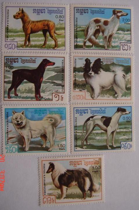 Кампучия 1987 Mi 846-52 Собаки серия MNH