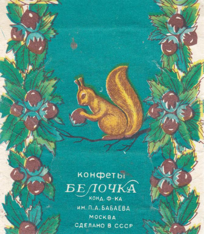 Конфета Бабаевская Белочка обертка