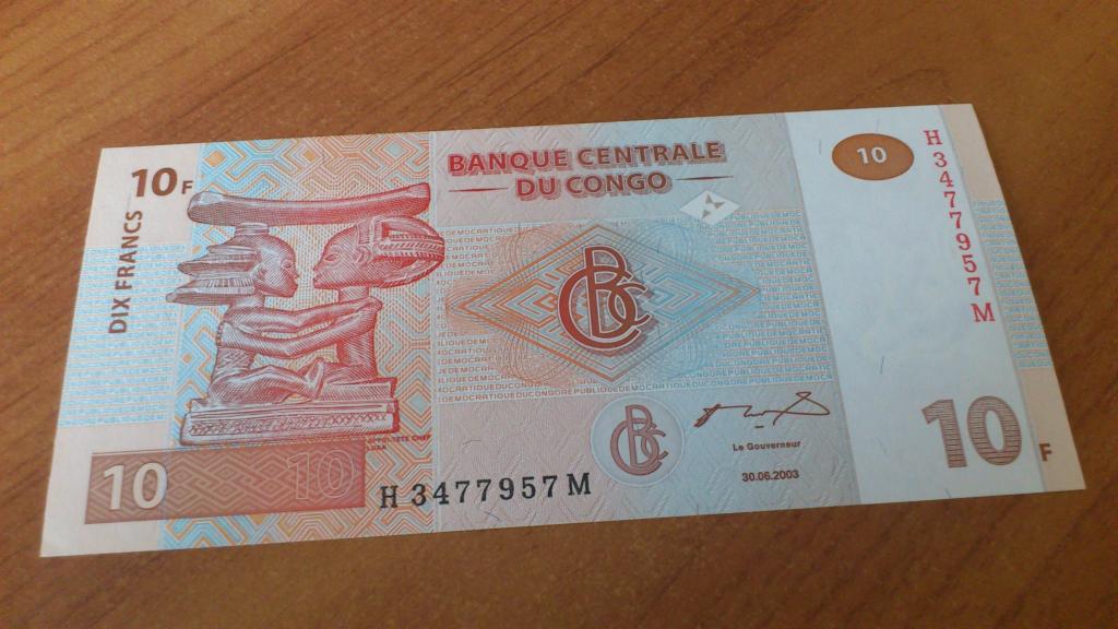 10 франков 2003 года - Конго - UNC