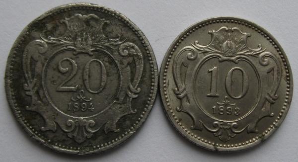 20г.1894г.,10г.1893г.,Австрия, состояние!!!