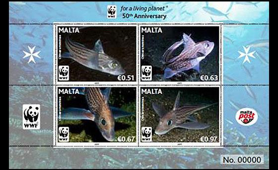 Мальта 2011 Рыбы Морская фауна WWF лист**