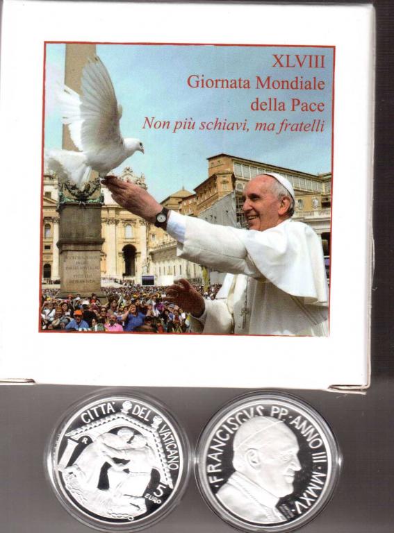 5 евро Ватикан 2015 48 Всемирный день мира
