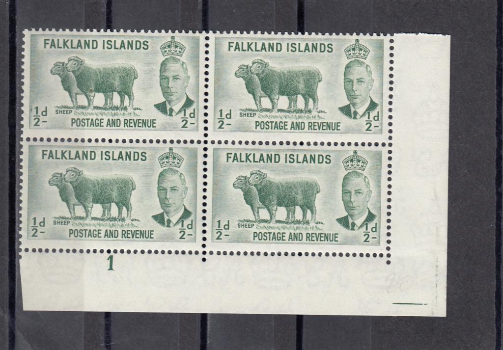 FALKLAND ISLANDS    Овцы   № 102  1952    Кварт  Угол  Сост**
