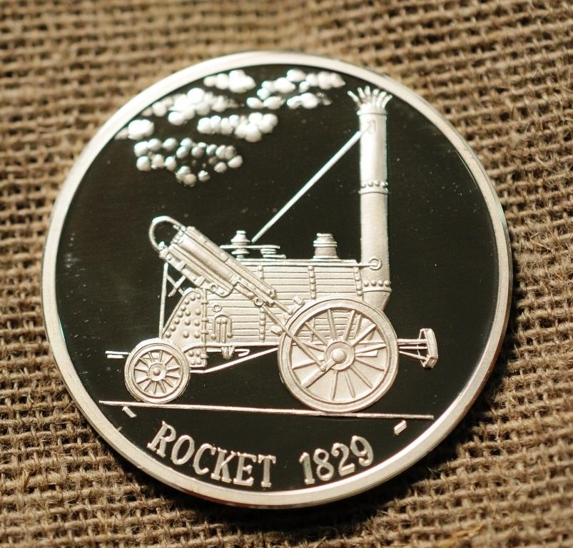 МЕДАЛЬ ЖЕТОН СЕРЕБРО 999 ПАРОВОЗ ЖД 2
