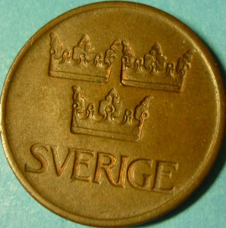 Швеция 5 эре 1972 г Короны.