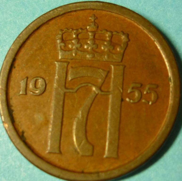 Норвегия 1 оре 1955
