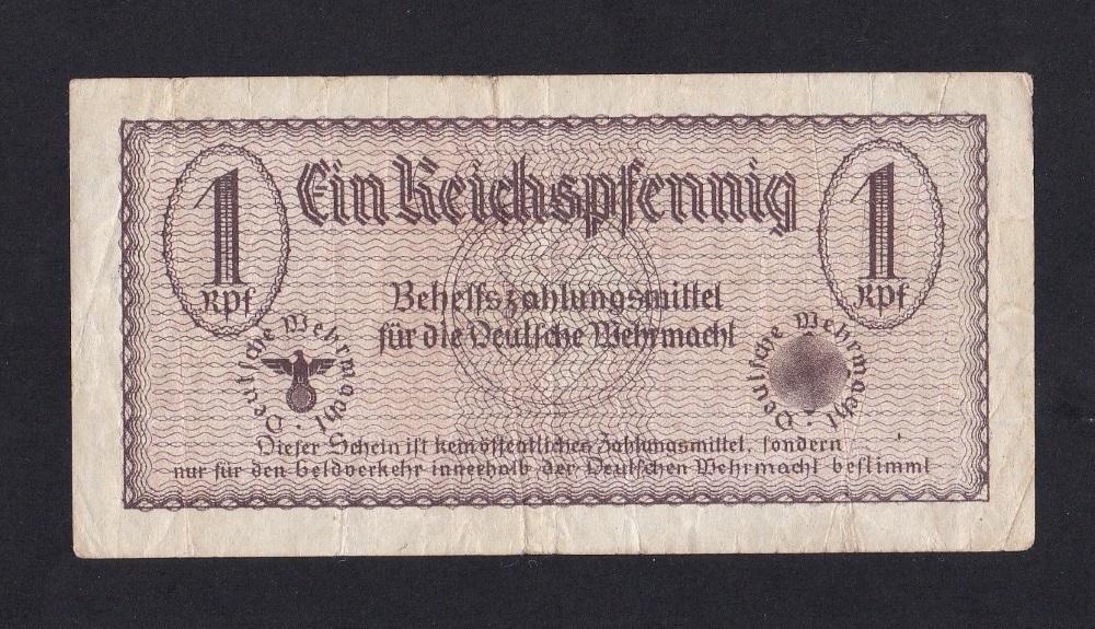 Германия. Вермахт 1940г-1941г 1 рейхсфенниг Вариант №5 (Ро. 500)