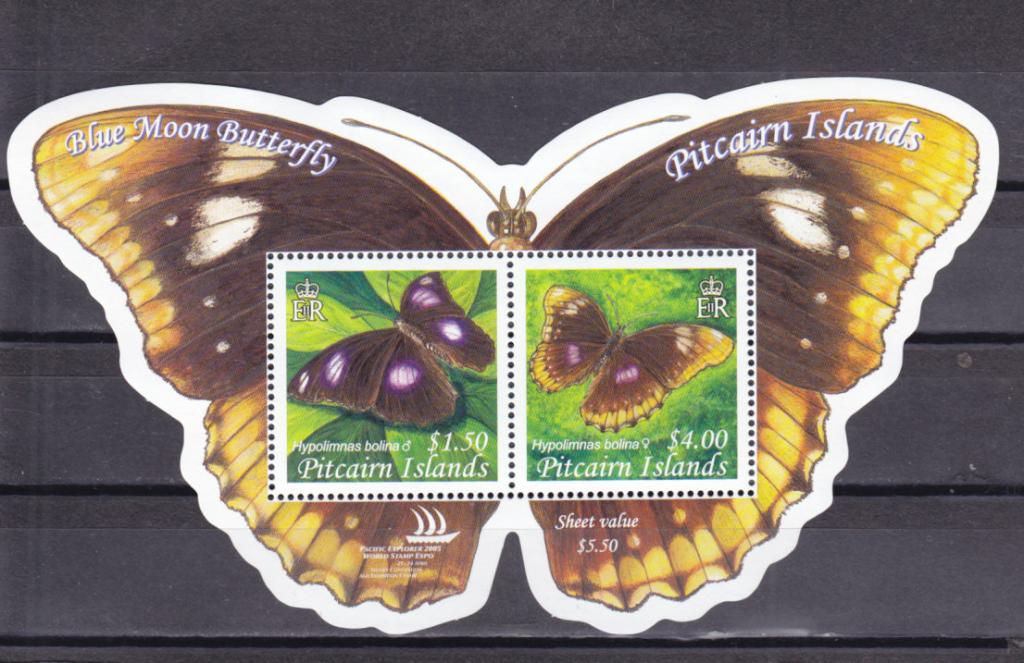 PITCAIRN ISLANDS   Насекомые  Бабочки   Блок   Сост**