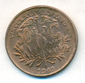 Боливия 50 СЕНТАВО 1942