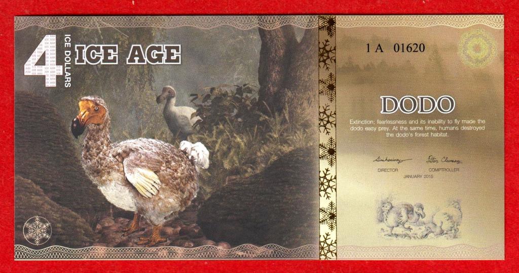 Ледниковый период, Ice Age, 4 доллара, 2015, UNC