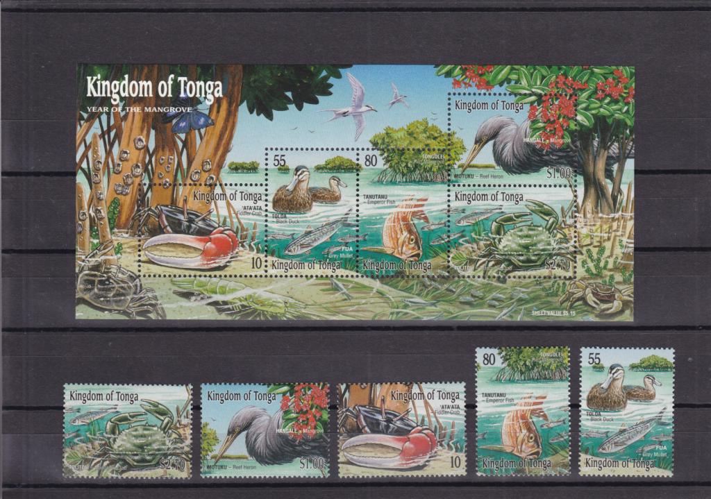 TONGA  ТОНГА  Фауна   Блок +  Серия  Сост**