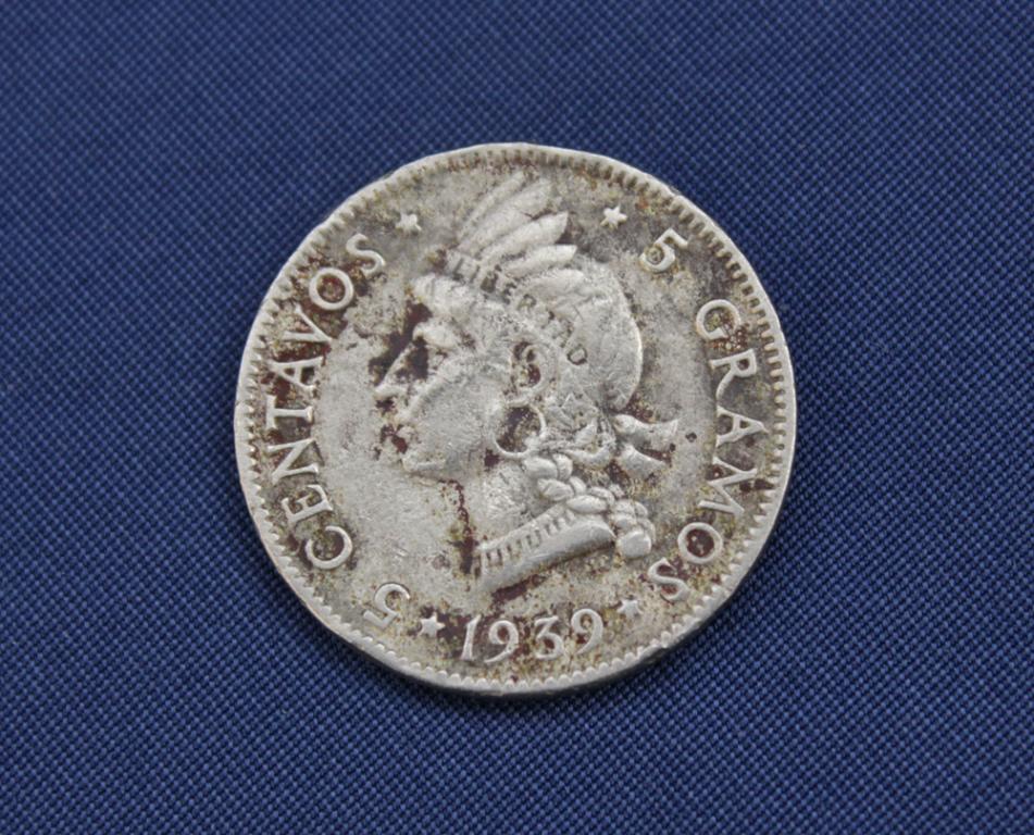 5 сентаво 1939 года - Доминиканская Республика, Республика Доминикана, Republica Dominicana centavos