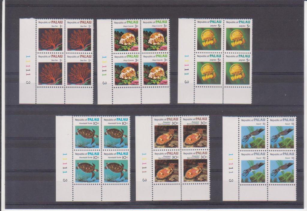 1994г. Палау. Фауна. Морские животные. квартблоки,поля**