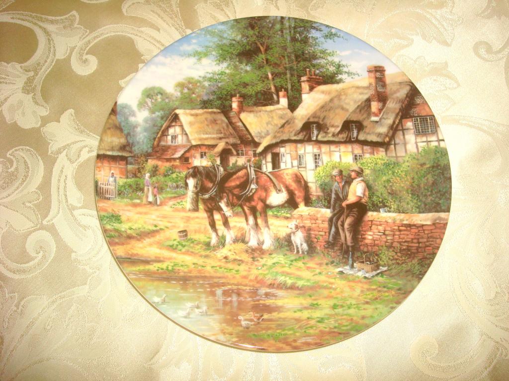 КОЛЛЕКЦ. ТАРЕЛКА. ДЕРЕВНЯ. WEDGWOOD. АНГЛИЯ.3