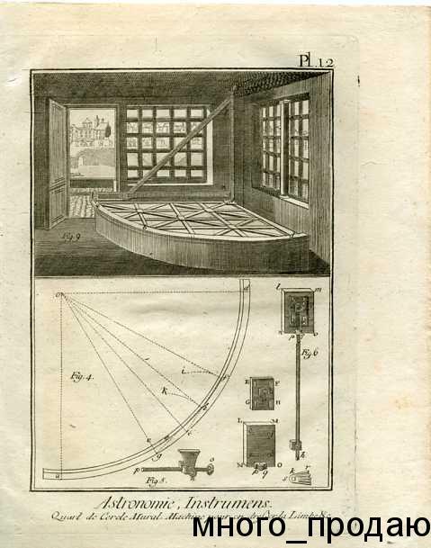 гравюра на меди Astronomie Instrumens (1860 г.)