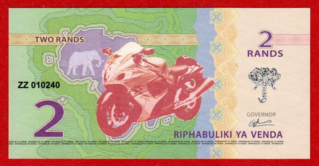 Венда (Южная Африка, ЮАР), 2 ранда, 2015, UNC, ВЗ и ГОЛОГРАФИЯ