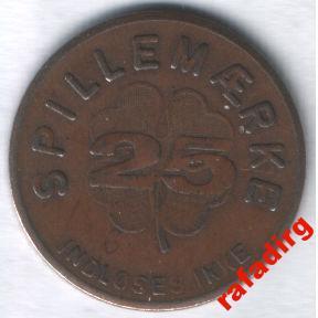 Игровой жетон, Дания. "SPILLEMARKE / 25" 