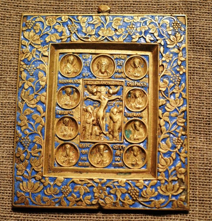 Икона Литая РАСПЯТИЕ ХРИСТОВО С ДЕИСУСОМ