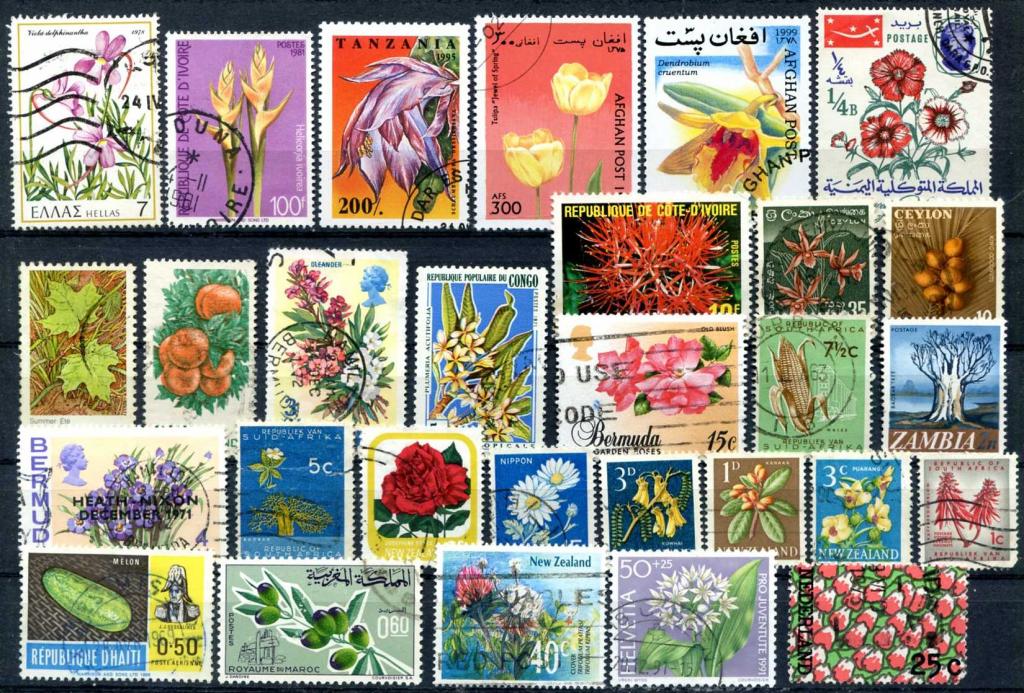 Флора Цветы Плоды Деревья 29 марок Сток 8