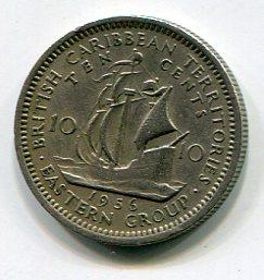 Восточные Карибы 10 центов 1956г.
