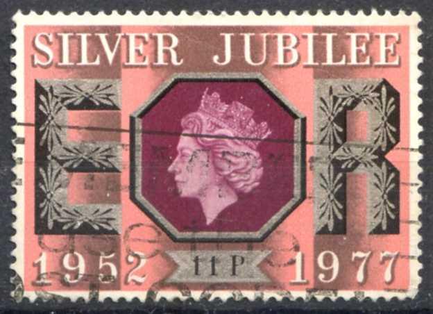 Великобритания 1977 25-летие царствования Елизаветы II  Серебряный юбилей Mi:GB 742 Гаш