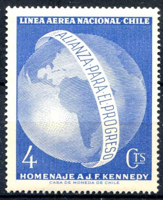 Чили 1964 Союз ради прогресса В память о Кеннеди Mi:CL 624 ** MNH