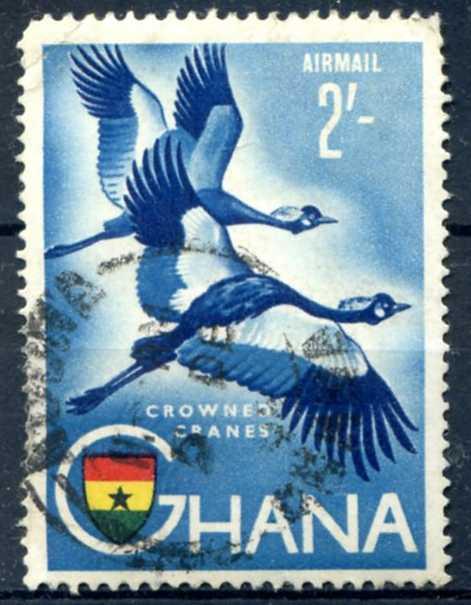 Гана 1959 Национальные символы Венценосный журавль Птица Фауна Mi:GH 62 Гаш