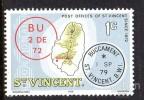 Сент-Винсент 1979  Карта острова ( марка из серии )