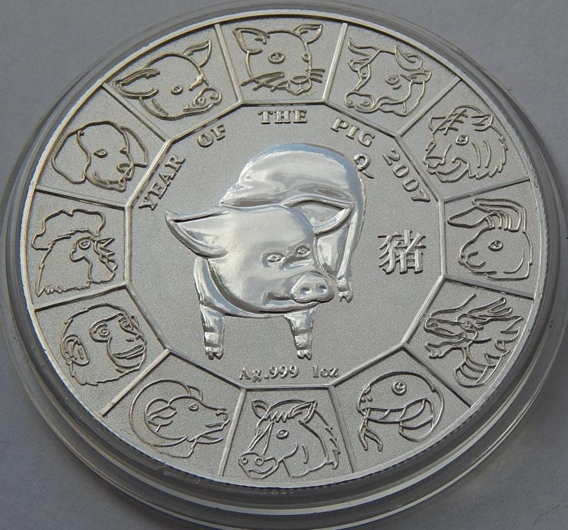 Ниуэ 1 доллар 2007 Год Свиньи (серебро)