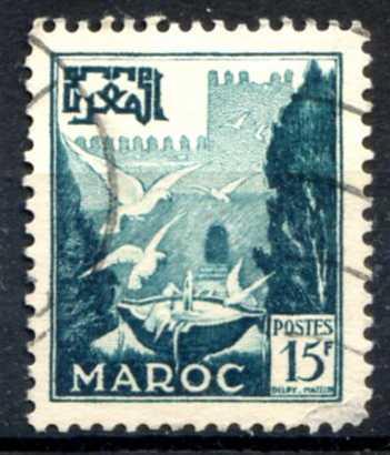 Марокко 1954 Фонтан Птицы Фауна Mi:MA 339 Гаш