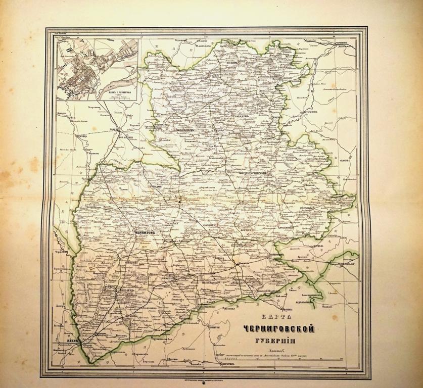 Карта мглинского уезда черниговской губернии