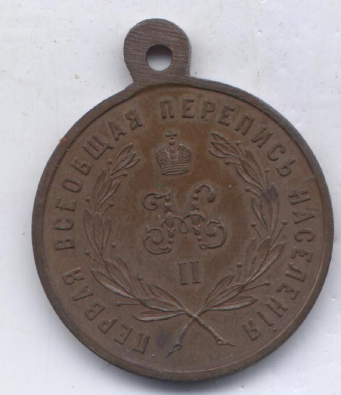 Медаль Царская Перепись населения 1897г  Состояние !!! (4)