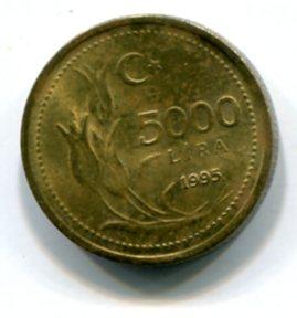Турция 5000 лир 1995г.