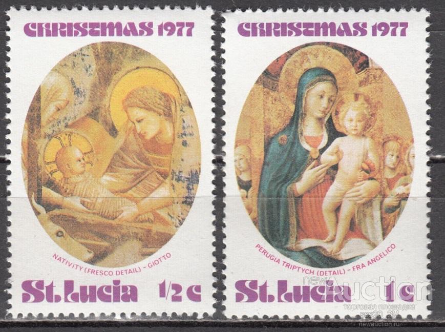 Сент-Люсия 1977 Рождество фрески Mi420,421 MNH
